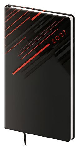 Diář týdenní kapesní Vario - 1 RED LINES 2027, 8cm x 15cm, DV426-01-27