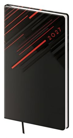Diář týdenní kapesní Vario - 1 RED LINES 2027, 8cm x 15cm, DV426-01-27