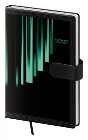 Diář týdenní kapesní Tone - zelená s magnetem NEW 2027, 9cm x 14cm, DTN436-03-27