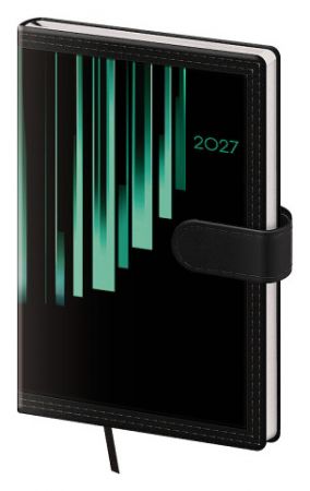 Diář týdenní kapesní Tone - zelená s magnetem NEW 2027, 9cm x 14cm, DTN436-03-27