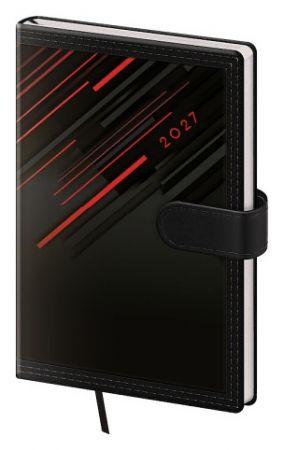 Diář týdenní kapesní Tone - červená s magnetem NEW 2027, 9cm x 14cm, DTN436-02-27