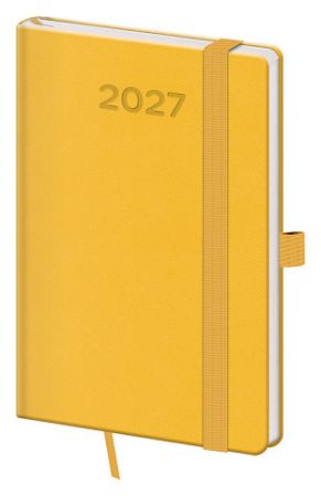 Diář týdenní kapesní Print Pop - žlutá 2027, 9cm x 14cm, DPP436-09-27