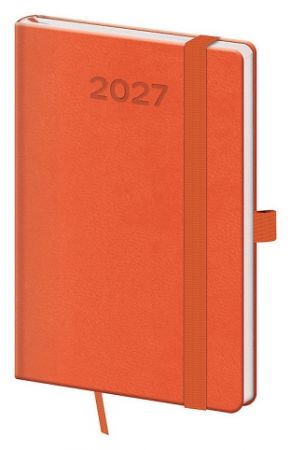 Diář týdenní kapesní Print Pop - oranžová 2027, 9cm x 14cm, DPP436-10-27