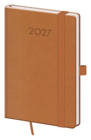 Diář týdenní kapesní Print Plus - přírodní hnědá NEW 2027, 9cm x 14cm, DPL436-23-27
