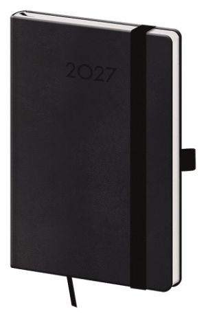 Diář týdenní kapesní Print Plus - černá NEW 2027, 9cm x 14cm, DPL436-21-27