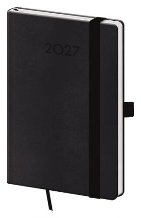 Diář týdenní kapesní Print Plus - černá NEW 2027, 9cm x 14cm, DPL436-21-27