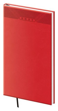 Diář týdenní kapesní Print Classic - červená 2027, 8cm x 15cm, DP426-03-27