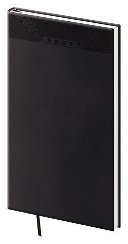 Diář týdenní kapesní Print Classic - černá 2027, 8cm x 15cm, DP426-01-27