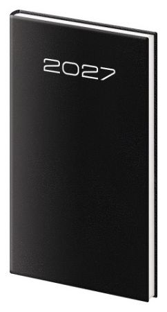 Diář týdenní kapesní Old Karachi - černá 2027, 8cm x 15cm, DK426-1-27