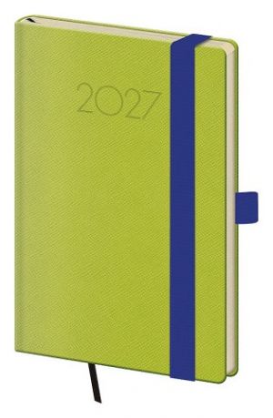 Diář týdenní kapesní New Praga - zelená 2027, 9cm x 14cm, DNP436-7-27