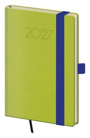Diář týdenní kapesní New Praga - zelená 2027, 9cm x 14cm, DNP436-7-27