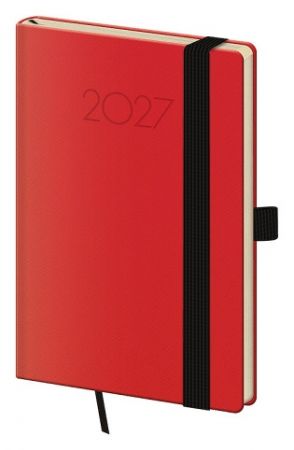 Diář týdenní kapesní New Praga - červená 2027, 9cm x 14cm, DNP436-8-27