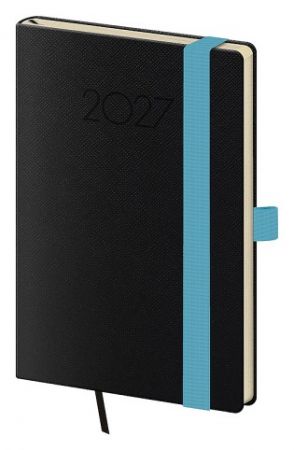 Diář týdenní kapesní New Praga - černá 2027, 9cm x 14cm, DNP436-1-27