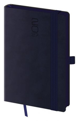 Diář týdenní kapesní Memory s gumičkou - tmavě modrá 2027, 9cm x 14cm, DM436-2-27