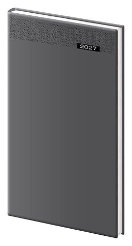 Diář týdenní kapesní Gommato - šedá 2027, 8cm x 15cm, DG426-3-27