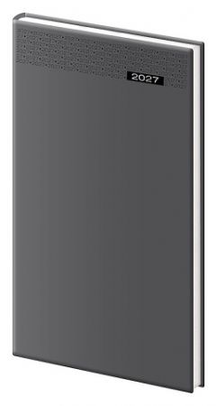 Diář týdenní kapesní Gommato - šedá 2027, 8cm x 15cm, DG426-3-27