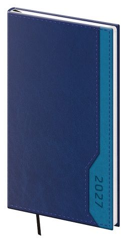 Diář týdenní kapesní Forte - modrá NEW 2027, 8cm x 15cm, DFR426-02-27