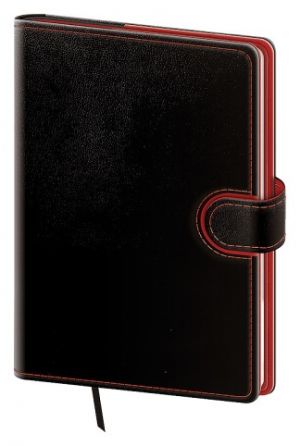 Diář týdenní kapesní Flip - černo/červená 2027, 9cm x 14cm, DFL436-1-27