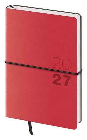 Diář týdenní kapesní Flexio - červená 2027, 9cm x 14cm, DFO436-2-27