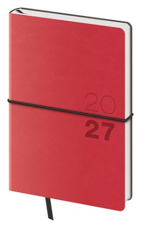 Diář týdenní kapesní Flexio - červená 2027, 9cm x 14cm, DFO436-2-27
