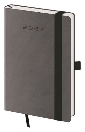 Diář týdenní kapesní Flexies - tmavě šedá 2027, 9cm x 14cm, DF436-4-27