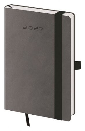 Diář týdenní kapesní Flexies - tmavě šedá 2027, 9cm x 14cm, DF436-4-27