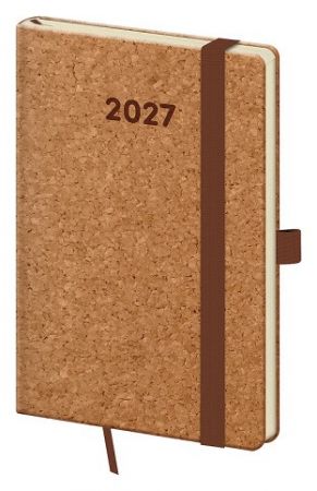 Diář týdenní kapesní Cork 2027, 9cm x 14cm, DCK436-1-27