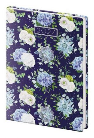 Diář týdenní kapesní A7 Vario - Lyra Floral 2027, 7,1cm x 10,5cm, DVL427-12-27