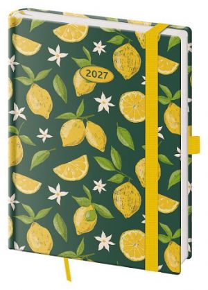 Diář týdenní B6 Vario - Lemons s gumičkou 2027, 12cm x 16,5cm, DVR433-21-27