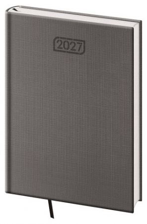 Diář týdenní A5 Zephir - šedá 2027, 14,3cm x 20,5cm, DZE423-1-27