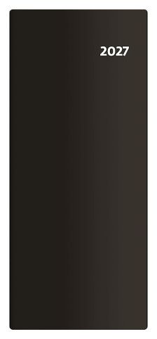 Diář měsíční kapesní - Torino - černá 2027, 7,7cm x 17,8cm, PT01-01-27
