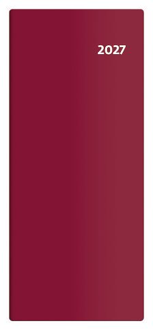Diář měsíční kapesní - Torino - bordó 2027, 7,7cm x 17,8cm, PT01-03-27