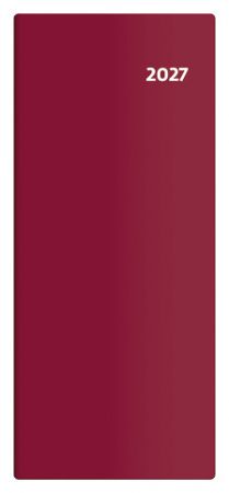 Diář měsíční kapesní - Torino - bordó 2027, 7,7cm x 17,8cm, PT01-03-27