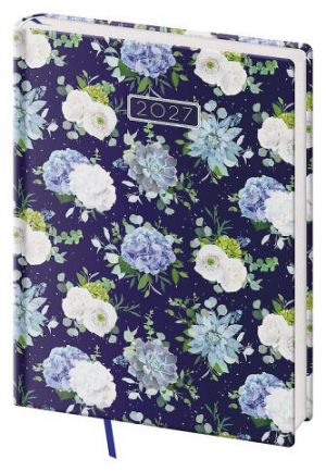 Diář denní B6 Vario Lyra - Floral 2027, 12cm x 16,5cm, DVL432-12-27