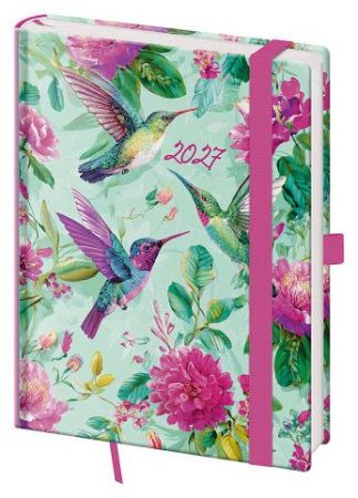 Diář denní B6 Vario - Romance s gumičkou 2027, 12cm x 16,5cm, DVR432-09-27