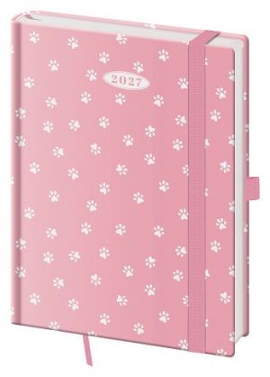 Diář denní B6 Vario - Paws s gumičkou 2027, 12cm x 16,5cm, DVR432-24-27