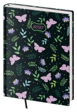 Diář denní B6 Vario - Butterfly 2027, 12cm x 16,5cm, DVL432-44-27