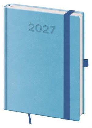 Diář denní B6 Print Pop - světle modrá 2027, 12cm x 16,5cm, DPP432-07-27