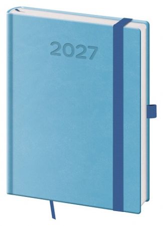 Diář denní B6 Print Pop - světle modrá 2027, 12cm x 16,5cm, DPP432-07-27
