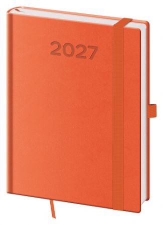 Diář denní B6 Print Pop - oranžová 2027, 12cm x 16,5cm, DPP432-10-27