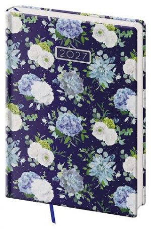 Diář denní A5 Vario Lyra - Floral 2027, 14,3cm x 20,5cm, DVL422-12-27