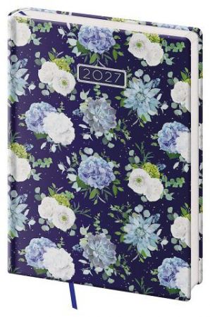 Diář denní A5 Vario Lyra - Floral 2027, 14,3cm x 20,5cm, DVL422-12-27