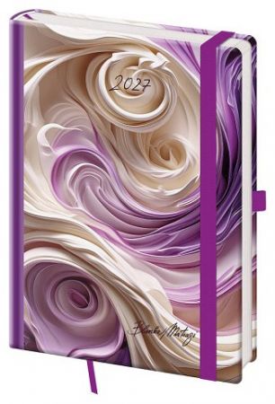 Diář denní A5 Vario - Matragi Violet s gumičkou 2027, 14,3cm x 20,5cm, DVR422-29-27