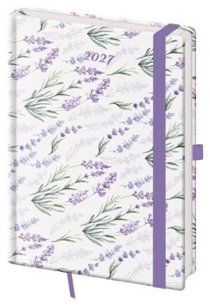 Diář denní A5 Vario - Lavender s gumičkou 2027, 14,3cm x 20,5cm, DVR422-07-27