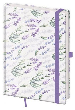 Diář denní A5 Vario - Lavender s gumičkou 2027, 14,3cm x 20,5cm, DVR422-07-27