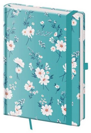 Diář denní A5 Vario - Bloom s gumičkou 2027, 14,3cm x 20,5cm, DVR422-11-27