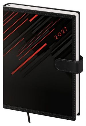 Diář denní A5 Tone - červená s magnetem NEW 2027, 14,3cm x 20,5cm, DTN422-02-27