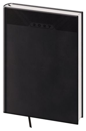 Diář denní A5 Print Classic - černá 2027, 14,3cm x 20,5cm, DP422-01-27