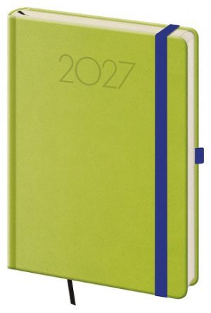 Diář denní A5 New Praga - zelená 2027, 14,3cm x 20,5cm, DNP422-7-27