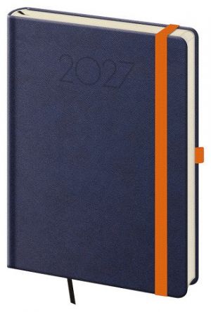 Diář denní A5 New Praga - modrá 2027, 14,3cm x 20,5cm, DNP422-3-27